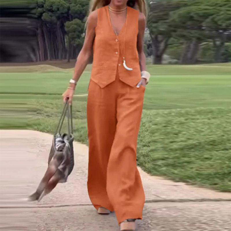 JiAmy Mädchen 2-teiliges Outfit - Knopfhemd & Weite Hose 7-12 Jahre