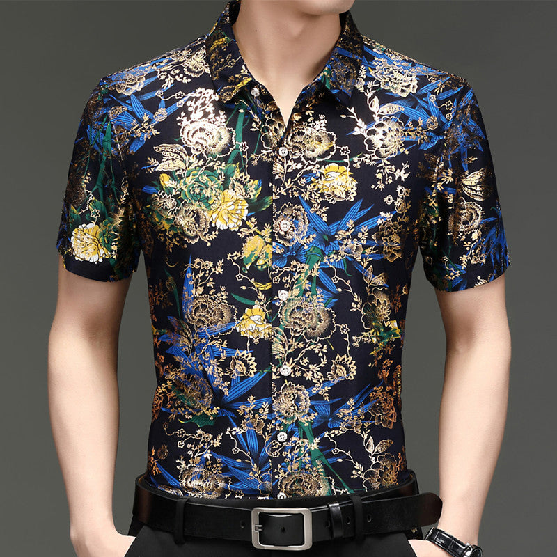😎2024 NEW-49% OFF😎Herren Trendy Muster Atmungsaktives Kurzarmhemd