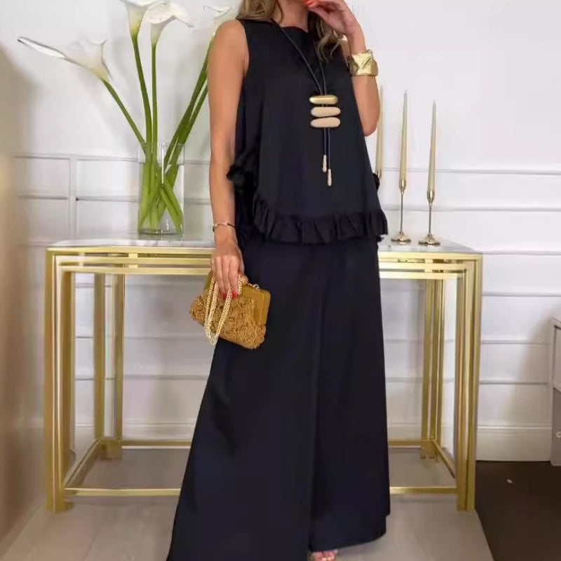 Ärmelloser Damen-Overall Aus Polyester - Weite Latzhose Mit Taschen Für Den Sommer