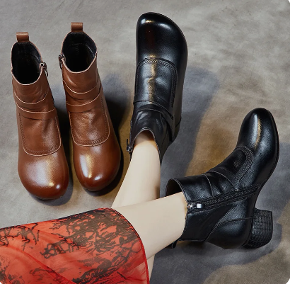 đ˘Neu fĂźr 2024 Damenstiefel retro vielseitig Leder