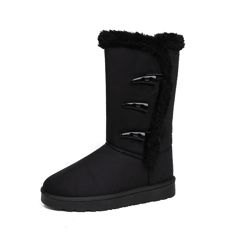 Ultra-warme Damen-Schneestiefel mit Kunstfellfutter, halbhohe Wadenlänge