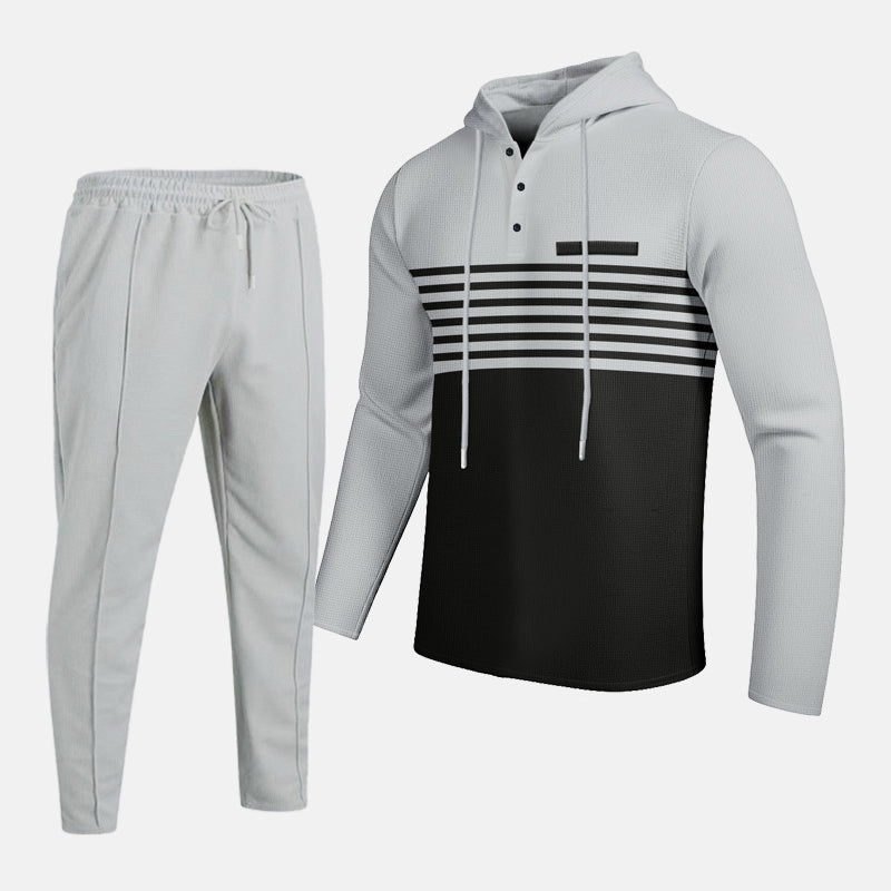 📢📢49% Rabatt!! ⏰ Herren-Trainingsanzug mit Kapuze und Farbblock-Design 👖