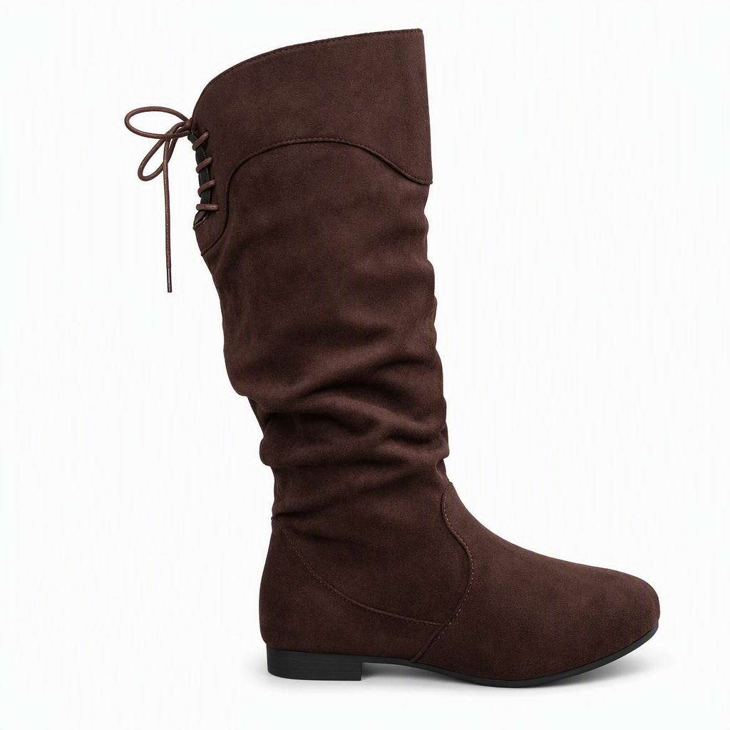 ⌛ Nur solange Vorrat reicht – danach regulärer Preis! Damen Schnürstiefel, schlupfende Wade-Mittelstiefel