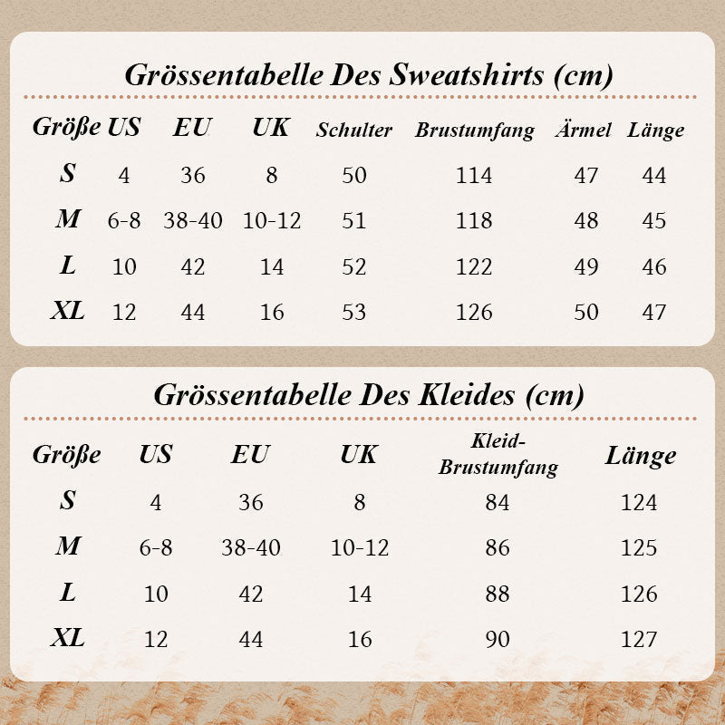 💖2025 Neue Mode – 50 % Rabatt🍂Damen-Set mit Sweatshirt mit schrägen Schultern und ärmellosem Kleid