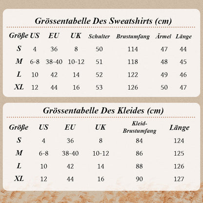 💖2025 Neue Mode – 50 % Rabatt🍂Damen-Set mit Sweatshirt mit schrägen Schultern und ärmellosem Kleid