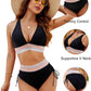 💃Urlaubsangebot 49 % RABATT💃Bikini-Sets mit hoher Taille und Bauchkontrolle in Farbblock-Optik