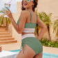 💃Urlaubsangebot 49 % RABATT💃Bikini-Sets mit hoher Taille und Bauchkontrolle in Farbblock-Optik
