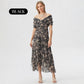 🌸Neuerscheinung 50% RABATT 💖Damen Trägerlos-Kleid mit V-Ausschnitt und Druck