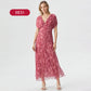 🌸Neuerscheinung 50% RABATT 💖Damen Trägerlos-Kleid mit V-Ausschnitt und Druck