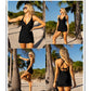 🌷Urlaubsangebot 50% Rabatt 👙Badeanzug mit tiefem V und gerafftem Rücken