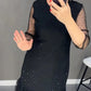 🔥Solange der Vorrat reicht 40 % Rabatt!🎉Damenkleid mit Rundhalsausschnitt und einfarbigem Strass