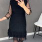 🔥Solange der Vorrat reicht 40 % Rabatt!🎉Damenkleid mit Rundhalsausschnitt und einfarbigem Strass
