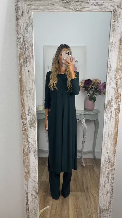 💃Elegant lässiger 2-teiliger Anzug mit langem Oberteil und passender Hose