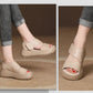 Damen-Retro-Sandalen mit dicker Sohle und Klettverschluss-Hergestellt aus hochwertigem Schweinsleder der ersten Schicht
