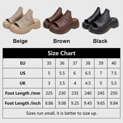 Atmungsaktive Slipper aus ausgehöhltem Leder für Damen