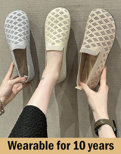 Damenschuhe mit weicher Sohle, gewebt, hohl