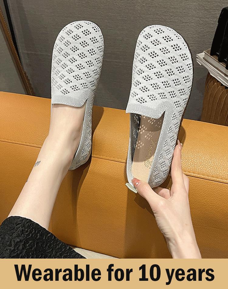 Damenschuhe mit weicher Sohle, gewebt, hohl