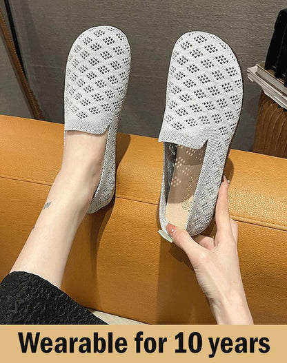 Damenschuhe mit weicher Sohle, gewebt, hohl