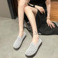 Damenschuhe mit weicher Sohle, gewebt, hohl