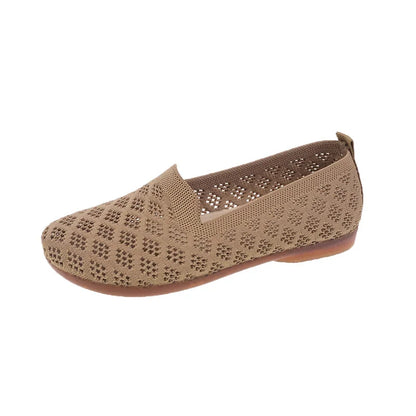 Damenschuhe mit weicher Sohle, gewebt, hohl