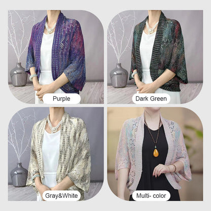 Modische langärmelige hohle Strickjacke