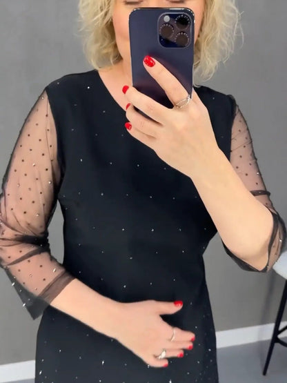 Schwarzes kurzes Abendkleid