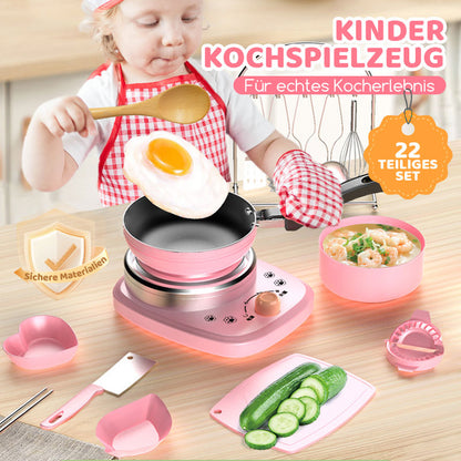 [Bestes Geschenk für Kinder] Mini-Küchen-Kochspielzeug für Kinder – 22-teiliges Set