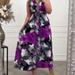 Elegantes ärmelloses plissiertes Kleid mit Blumendruck