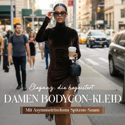 Elegantes asymmetrisches Kleid mit Spitzenbesatz für Damen | Komfortabel und stilvoll