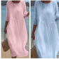 Langes Kleid aus Baumwolle und Leinen für Frauen