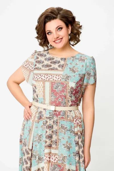 🔥HEISSER VERKAUF🔥2024 Bequemes und elegantes Kleid mit Patchwork-Print