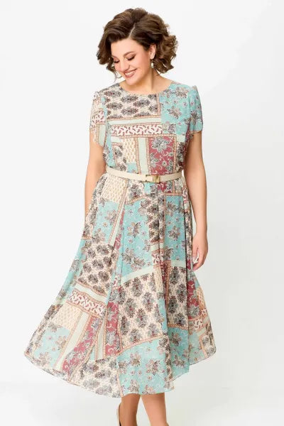 🔥HEISSER VERKAUF🔥2024 Bequemes und elegantes Kleid mit Patchwork-Print
