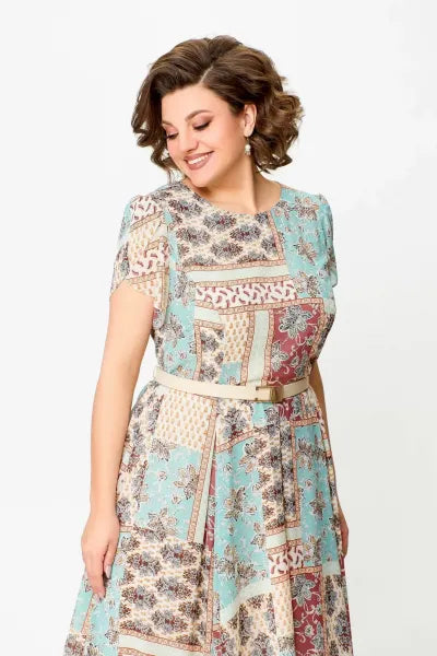 🔥HEISSER VERKAUF🔥2024 Bequemes und elegantes Kleid mit Patchwork-Print