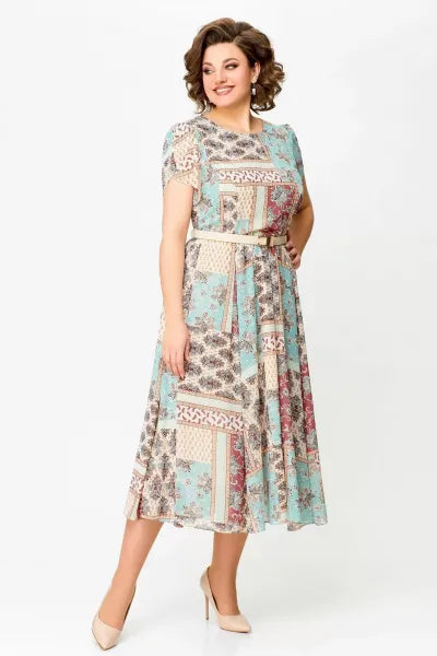 🔥HEISSER VERKAUF🔥2024 Bequemes und elegantes Kleid mit Patchwork-Print
