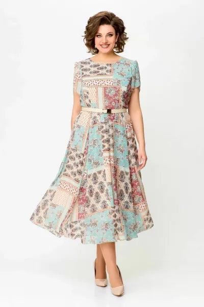 🔥HEISSER VERKAUF🔥2024 Bequemes und elegantes Kleid mit Patchwork-Print