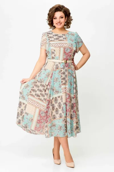 🔥HEISSER VERKAUF🔥2024 Bequemes und elegantes Kleid mit Patchwork-Print