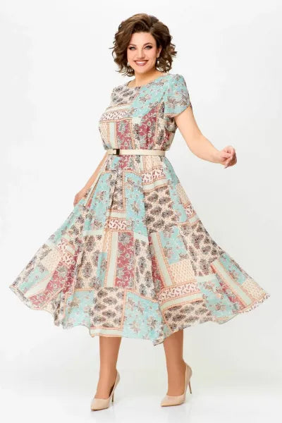 🔥HEISSER VERKAUF🔥2024 Bequemes und elegantes Kleid mit Patchwork-Print