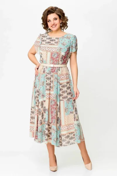 🔥HEISSER VERKAUF🔥2024 Bequemes und elegantes Kleid mit Patchwork-Print