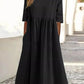 🌸50% Rabatt🌸Frauen gelegentlich grundlegender Outdoor -Crew -Nahrung Taschenpocket Smocked Baumwollkleid