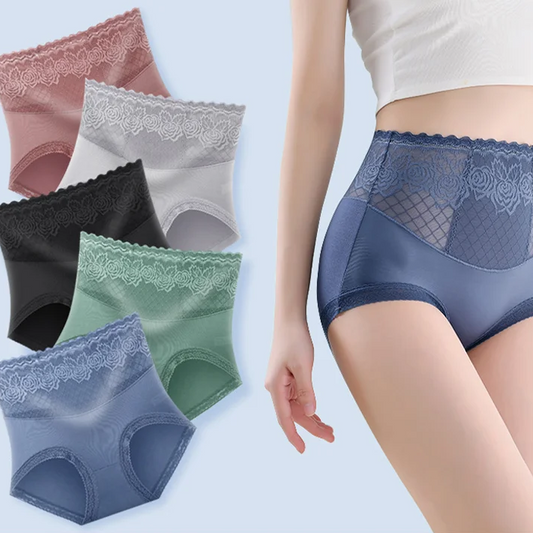 🎊beliebtes Produkt- Kaufen Sie 2 und erhalten Sie 1 gratis🎊High-waist Spitzenhöschen mit Anti-Seitenleckage