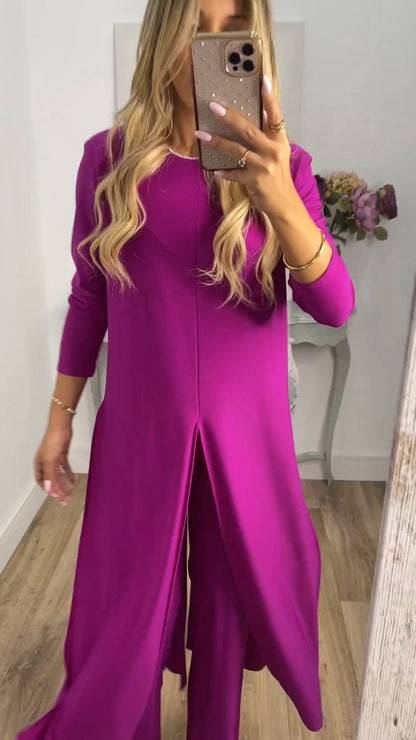 💃Elegant lässiger 2-teiliger Anzug mit langem Oberteil und passender Hose