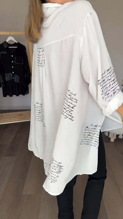 Mode-Revershemd mit Buchstabendruck (2 Stück kaufen, versandkostenfrei)