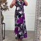 Elegantes ärmelloses plissiertes Kleid mit Blumendruck