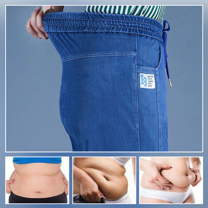 Schmale, lässige, gerade Jeans aus Eisseide