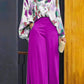 Geblümtes Damenhemd und Hose mit weitem Bein und hoher Taille (1 Set)