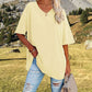 2024 Neues Frauen V-Ausschnitt Lose Passform Kurzarm T-Shirt