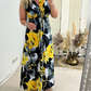 Elegantes ärmelloses plissiertes Kleid mit Blumendruck