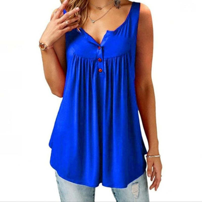 Comfortabele mouwloze tanktop met losse knopen voor dames