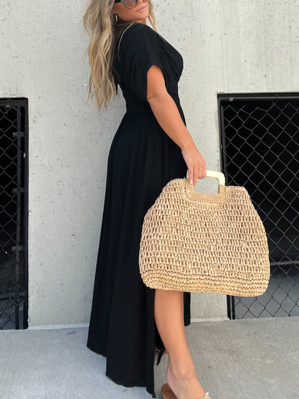 HEISSER VERKAUF 💗 SCHLITZ V-AUSSCHNITT MÜHELOS MAXI LANGES KLEID