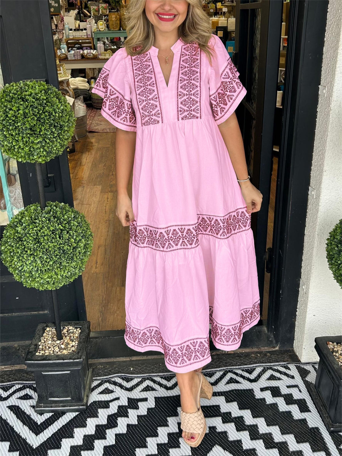 62%Rabatte✨ Damen-Boho-Maxikleid mit V-Ausschnitt✨